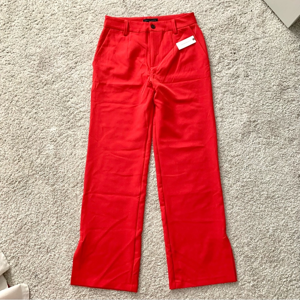 Anthropologie Red Hem Pants ❤️